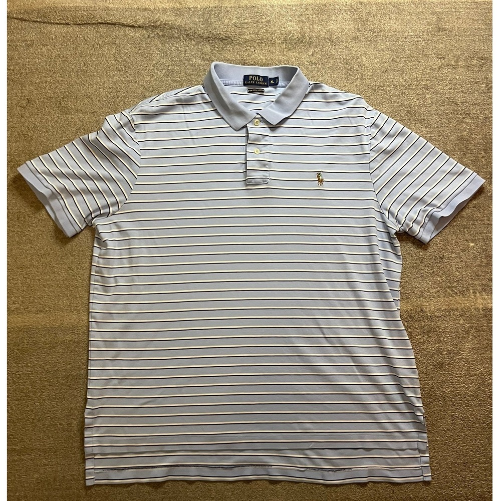 Polo Ralph Lauren Mens XL Pima Soft Touch Short Sleeve Polo Shirt Preppy Golf